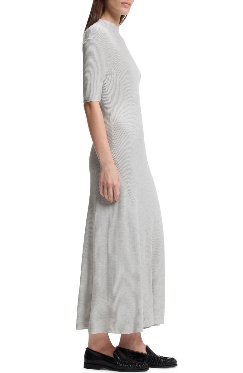 BOSS Farie Rib Wool Maxi Sweater Dress, Alternate, color, Silver Grey Melange