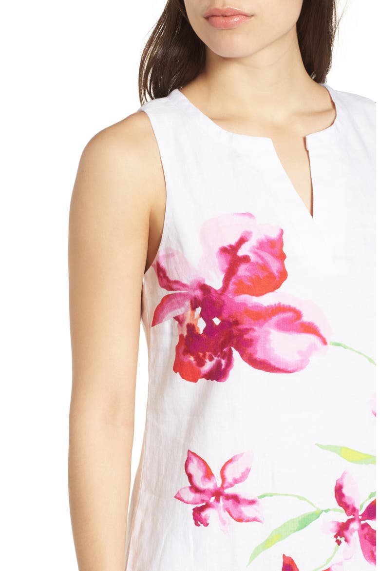 Floral Fade Shift Dress, Alternate, color, WHITE