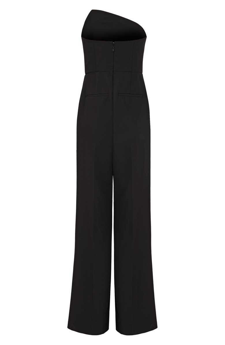 Milly Atlas Cady Asymmetric Neck Strapless Jumpsuit, Alternate, color, 