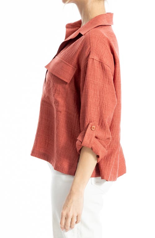 Max Studio Collared Textured Shirt
