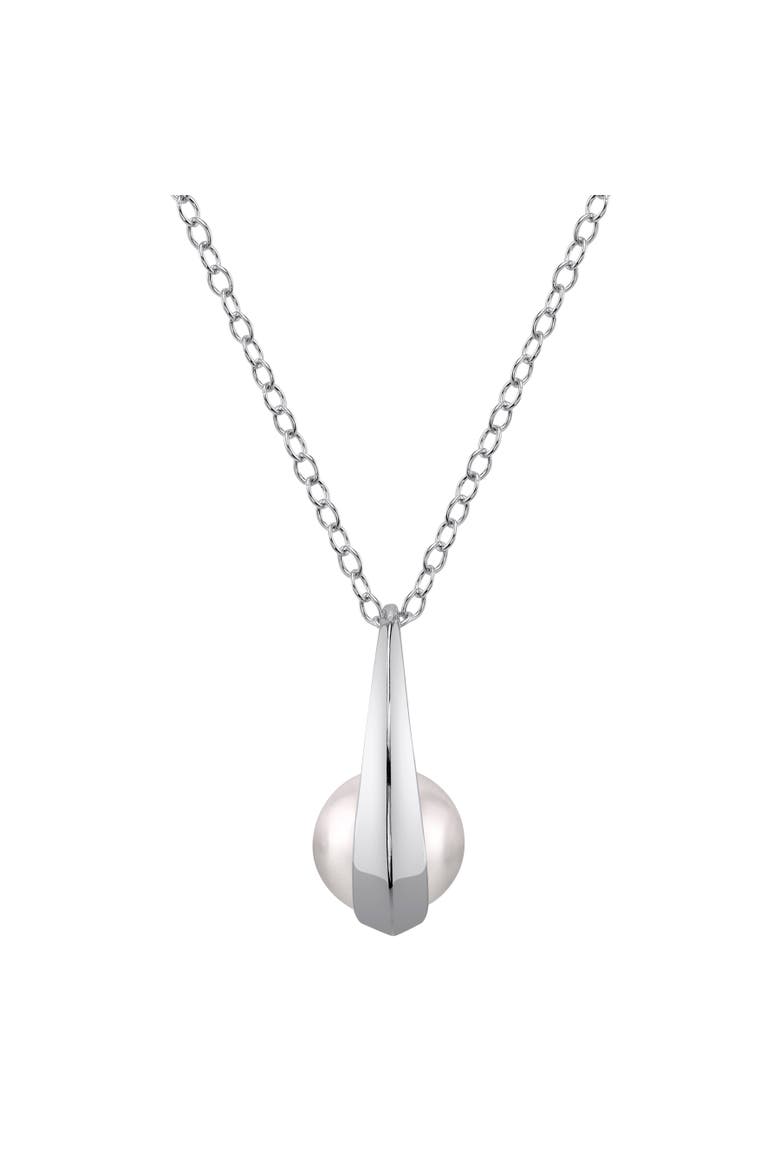 14K Gold Akoya Pearl Regina Pendant, Main, color, White Gold