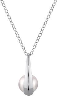 The Pearl Source 14K Gold Akoya Pearl Regina Pendant