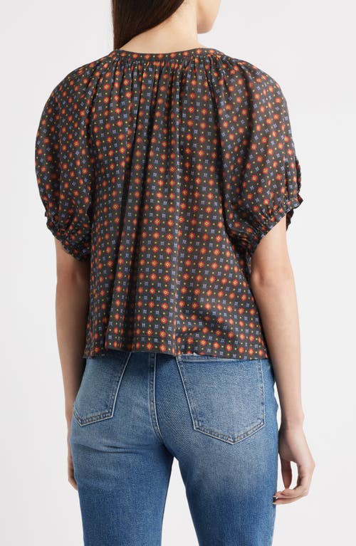 Doen June Gathered Floral-print Organic Cotton-voile Blouse In Multi