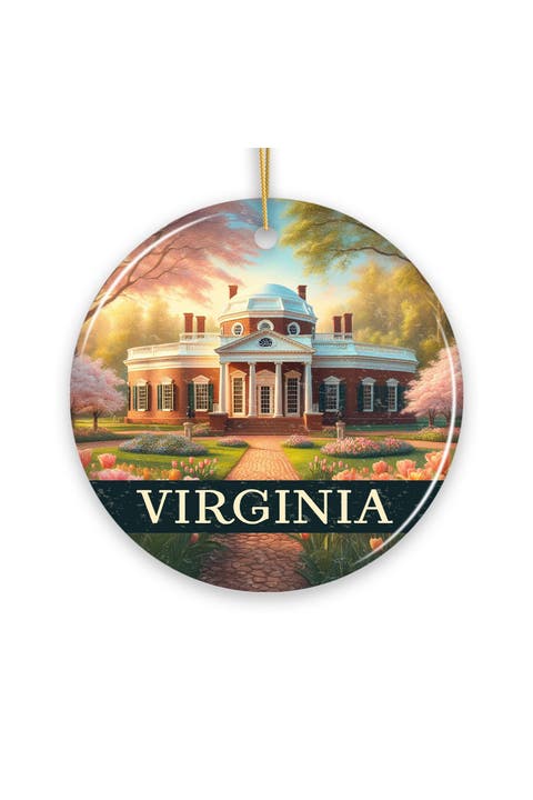 Virginia Monticello Spring Garden Ceramic Ornament