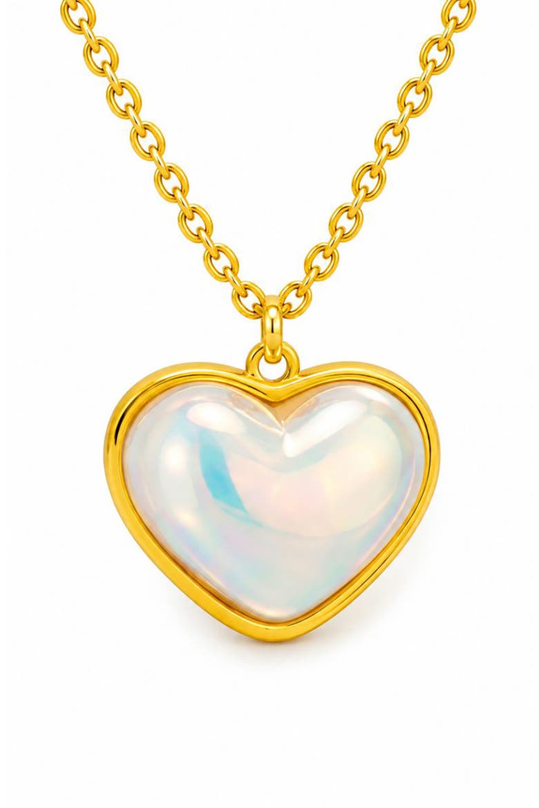 Layered Heart Charm Necklace, Alternate, color, GOLD