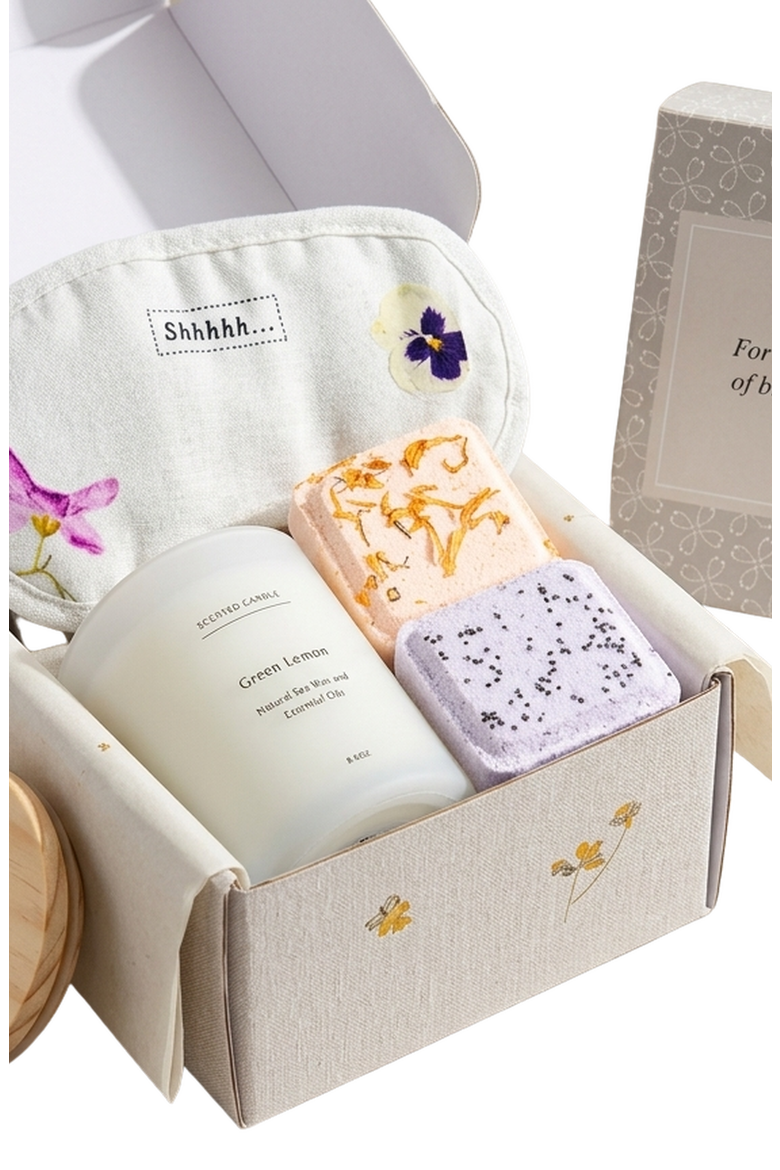 Candle Spa Gift Box, Alternate, color, White