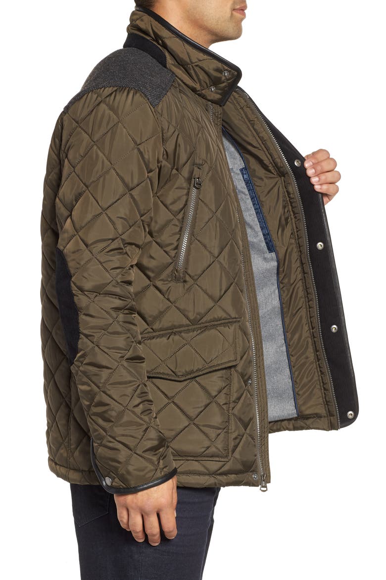 Herringbone Yoke Quilted Jacket, Alternate, color, OLIVE
