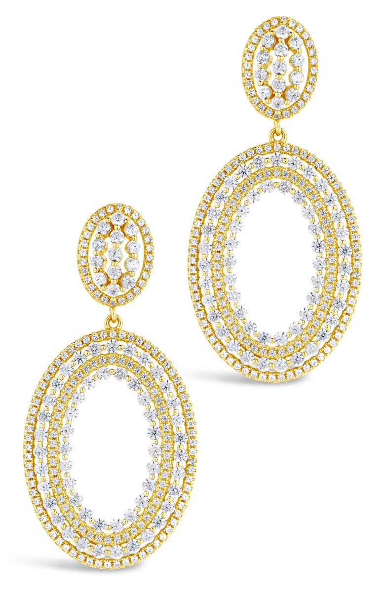 Sterling Forever Eira CZ Drop Earrings, Alternate, color, Gold