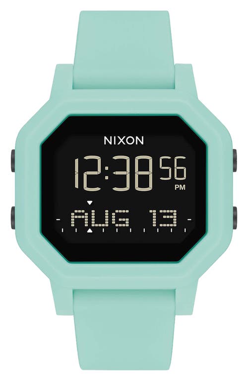 Nixon Siren Digital Recycled Plastic Strap Watch, 36mm in Aqua at Nordstrom