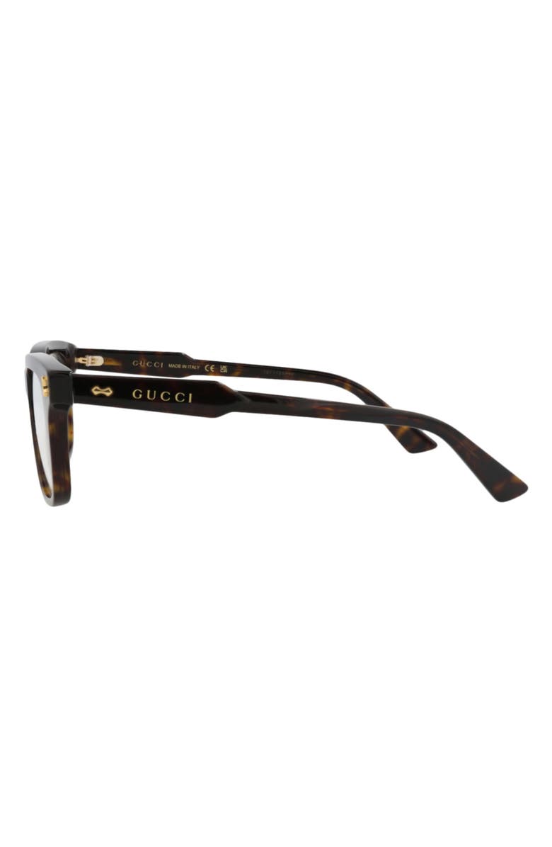 Gucci 52mm Square Optical Glasses, Alternate, color, Havana Havana Transparent