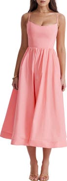 HOUSE OF CB Lolita Corset Cotton Blend Fit & Flare Dress