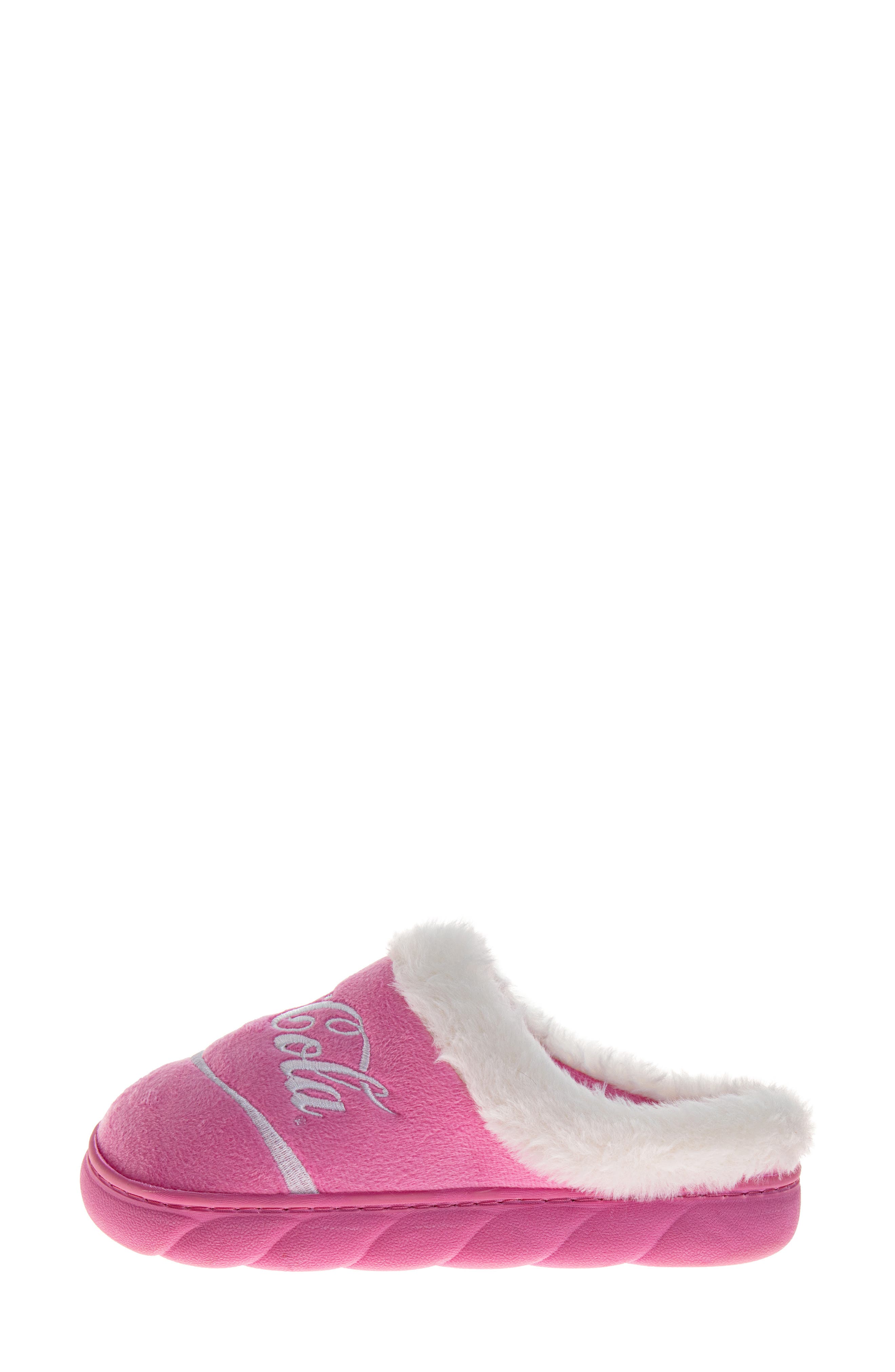 JOSMO Coca-Cola<sup>®</sup> Faux Fur Trim Slipper, Alternate, color, Pink