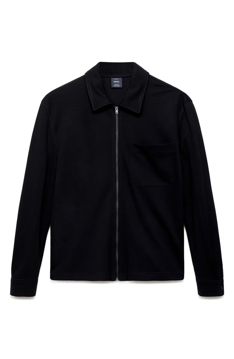 MANGO Zip-Up Sweatshirt, Alternate, color, Black