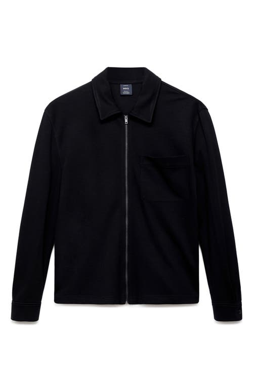 Mango Zip-up Sweatshirt In Black