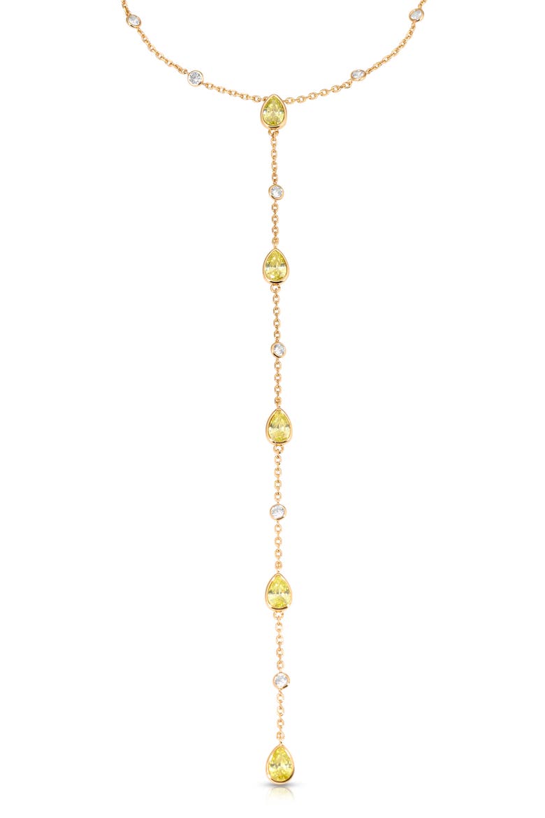 Marquise Stone Lariat Necklace, Main, color, PERIDOT