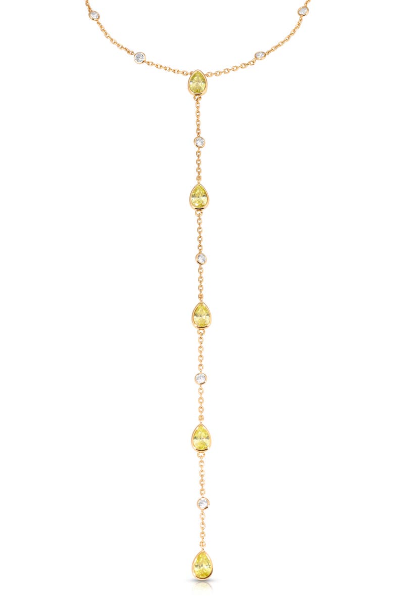Ettika Marquise Stone Lariat Necklace, Main, color, Peridot