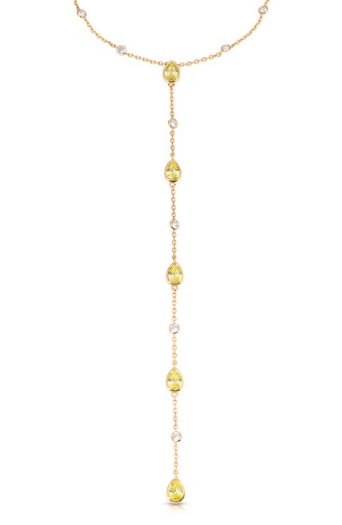 Marquise Stone Lariat Necklace