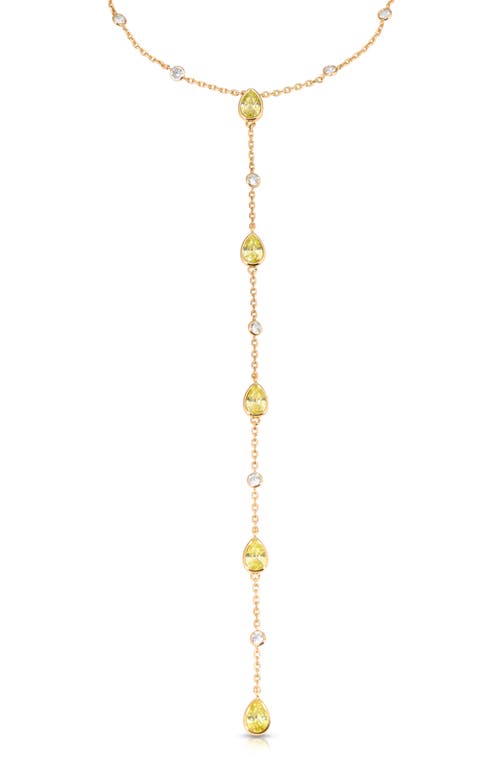 Ettika Marquise Crystal Lariat Necklace In Peridot