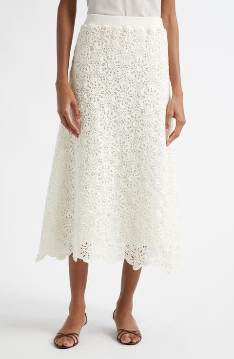 ワンピース FARM RIO Women Mid Skirts 337903 L0036 WHITE Off-White 3D Flower Midi Skirt – FARM Rio