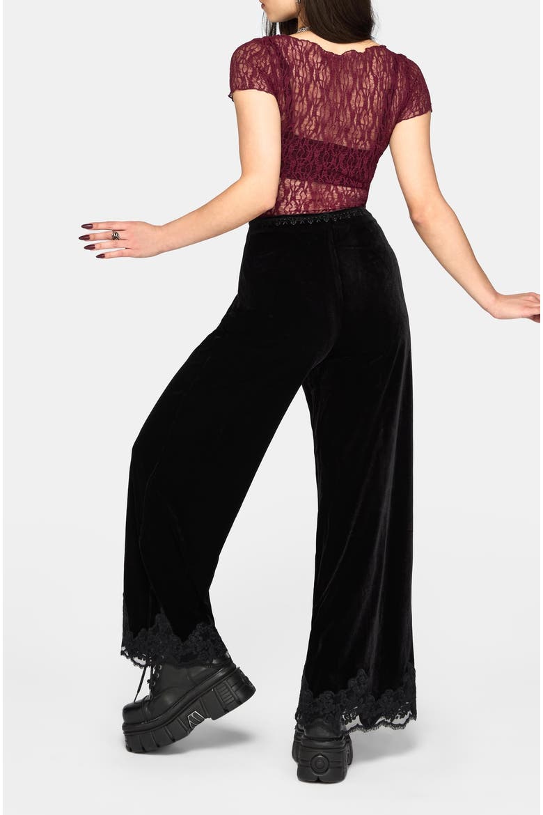 Velis Velour Wide Leg Trouser, Alternate, color, Black