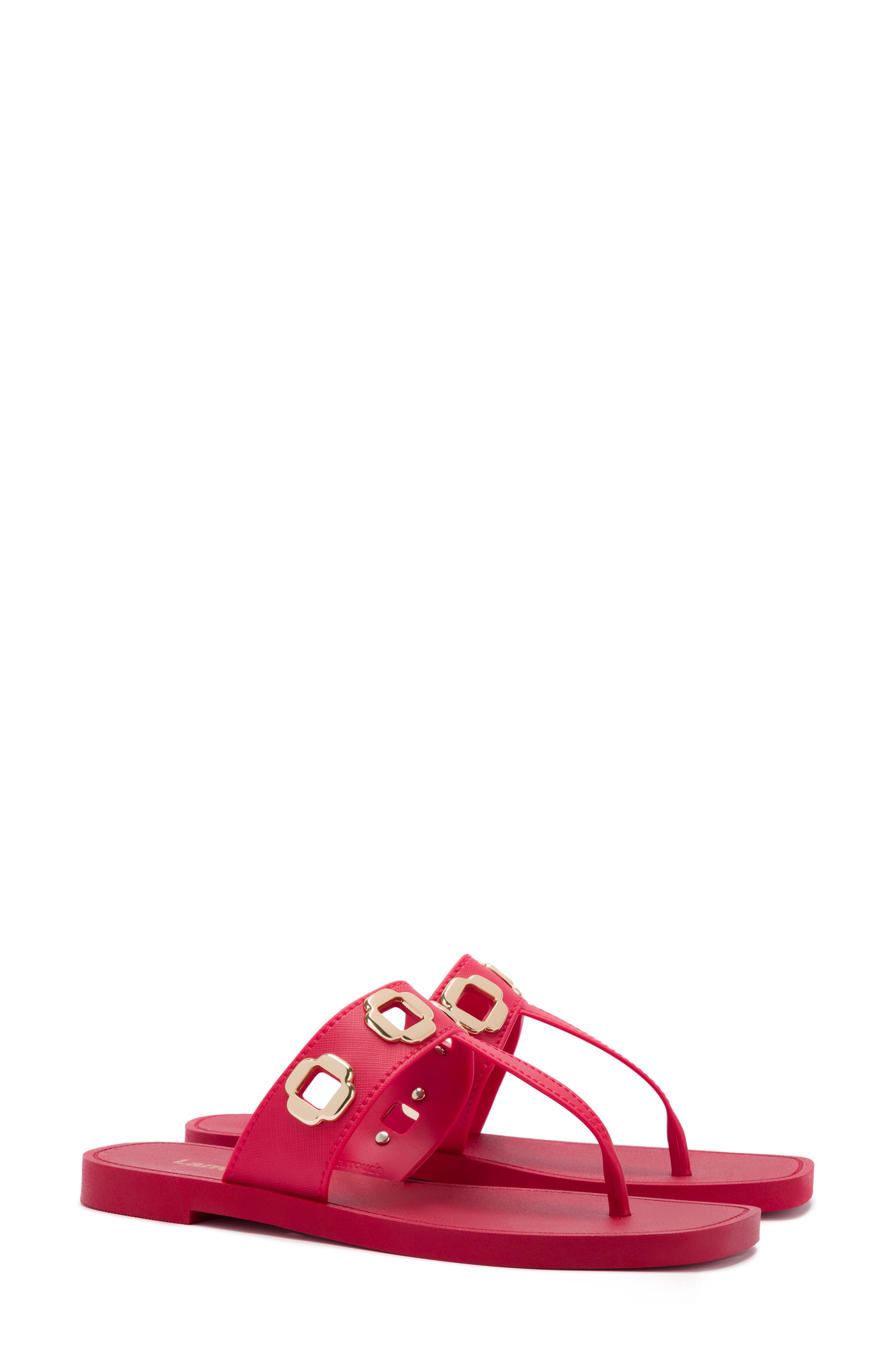 Larroudé Milan Sandal, Main, color, Scarlet