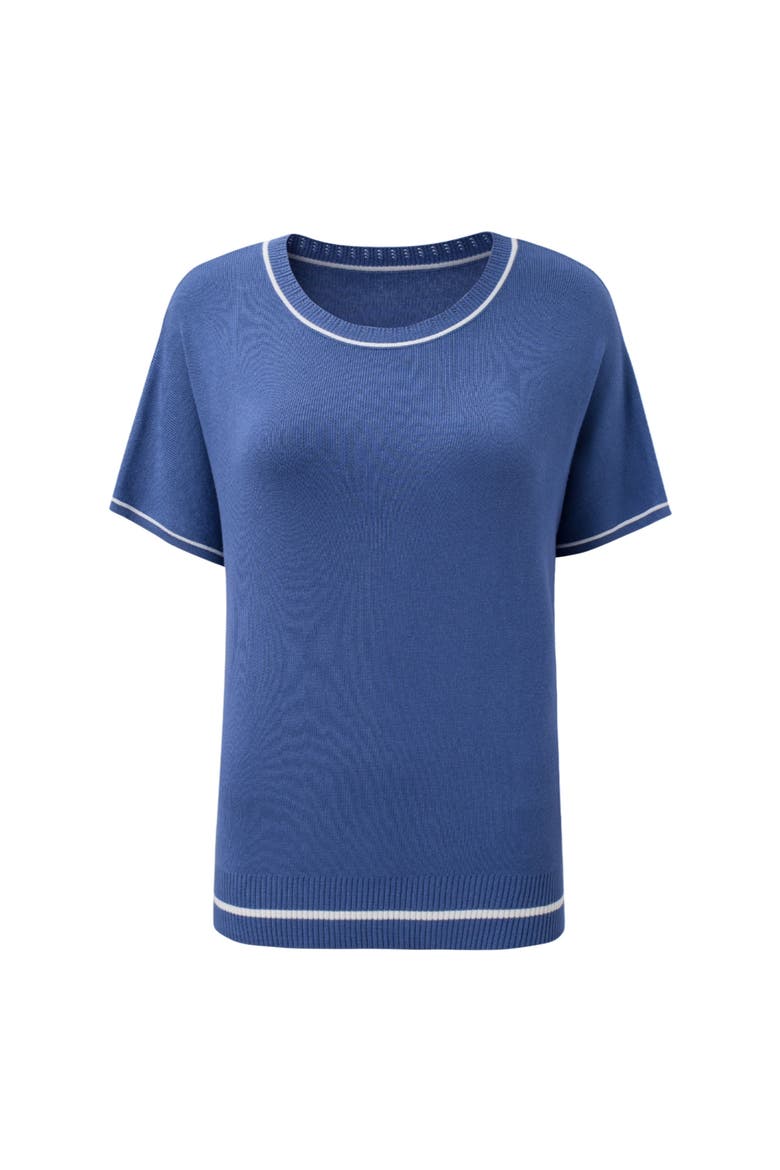 Lightweight Soft Knit Crewneck Top, Alternate, color, Blue