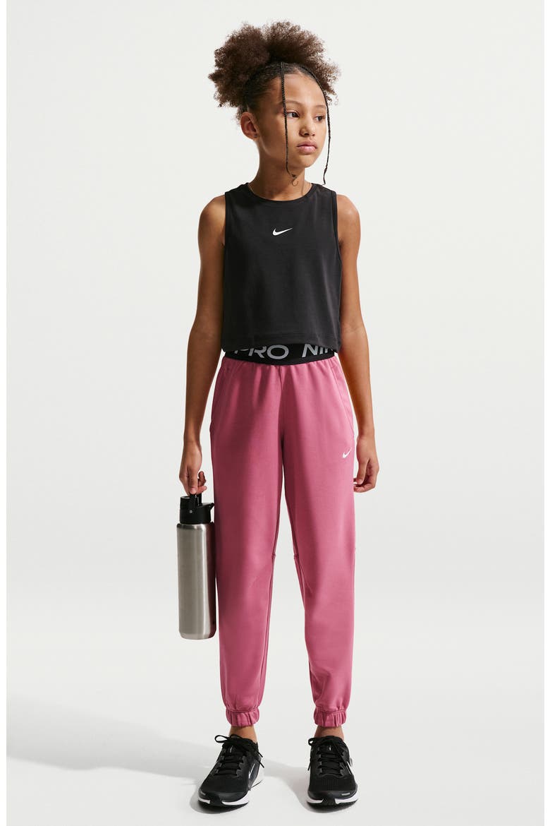 Kids' Pro Fleece Elastic Waist Joggers, Main, color, PEONY/ PEONY/ BLACK / WHITE