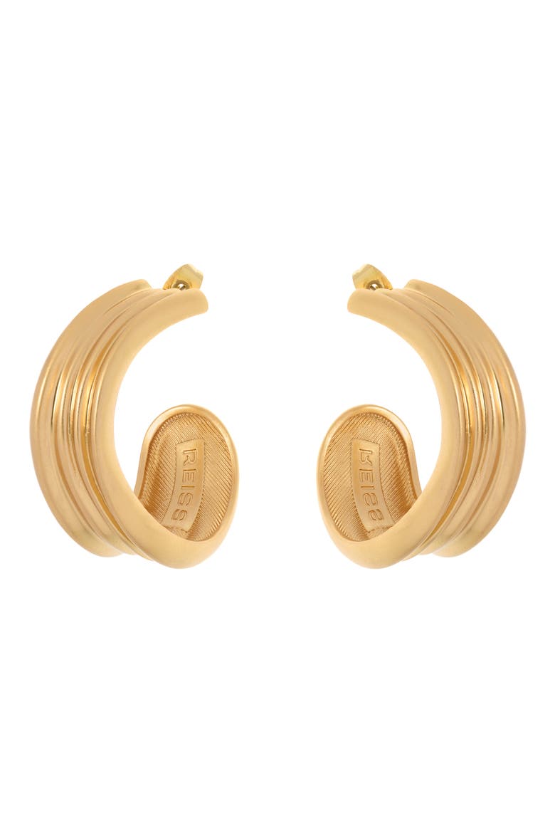Flavia Fluid Hoop Earrings, Main, color, GOLD TONE