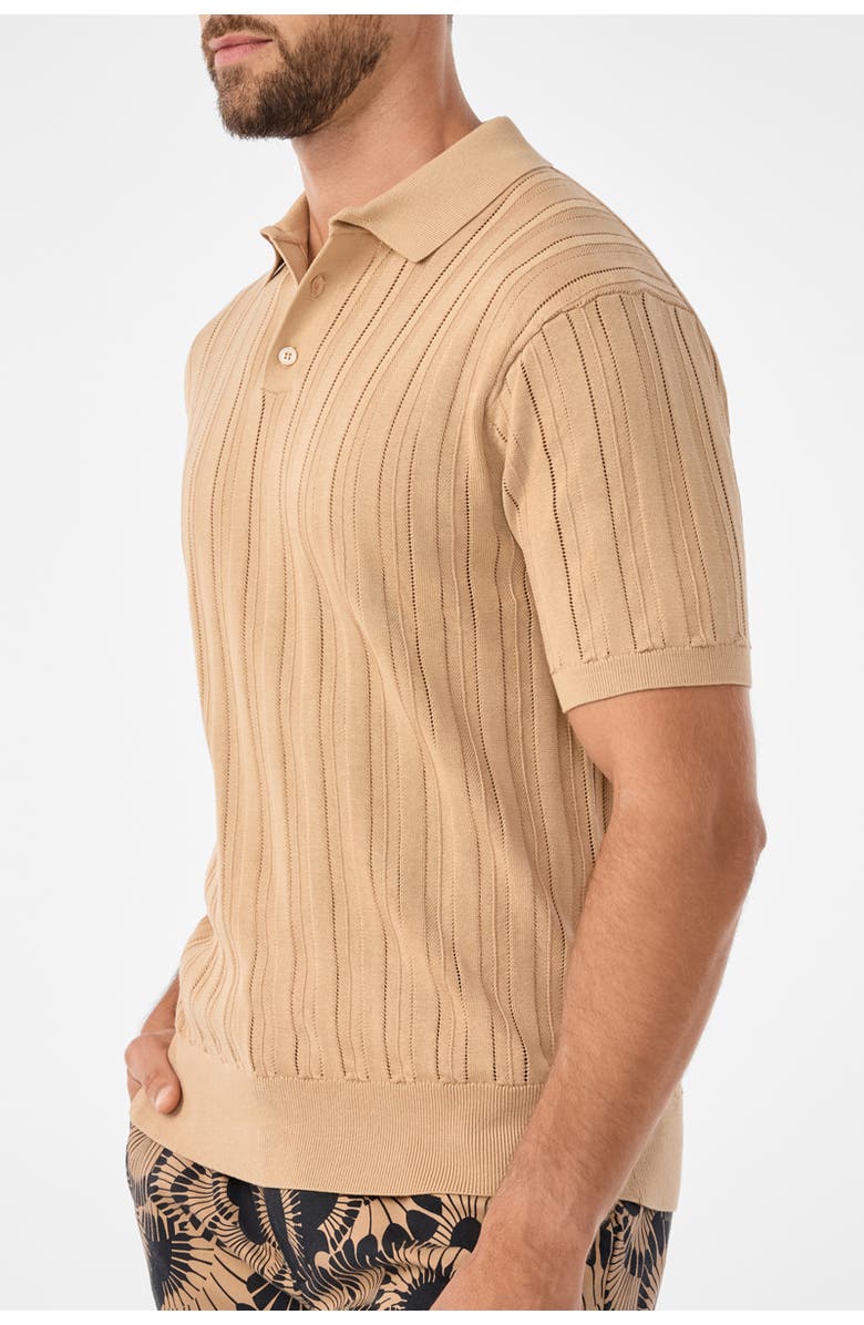 MR TURK Kensington Short Sleeve Knit Polo, Alternate, color, Camel