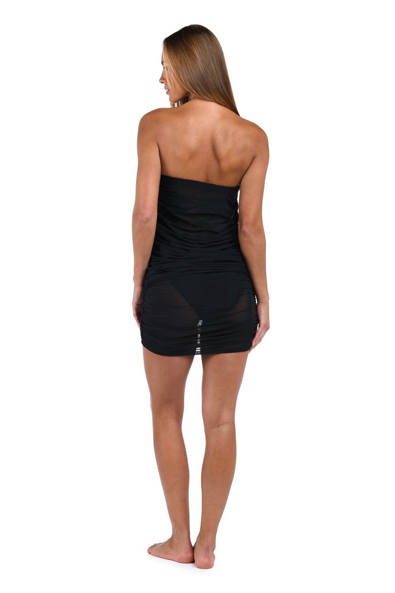 Maximal Ruched Convertible Cover-Up Skirt, Alternate, color, BLACK