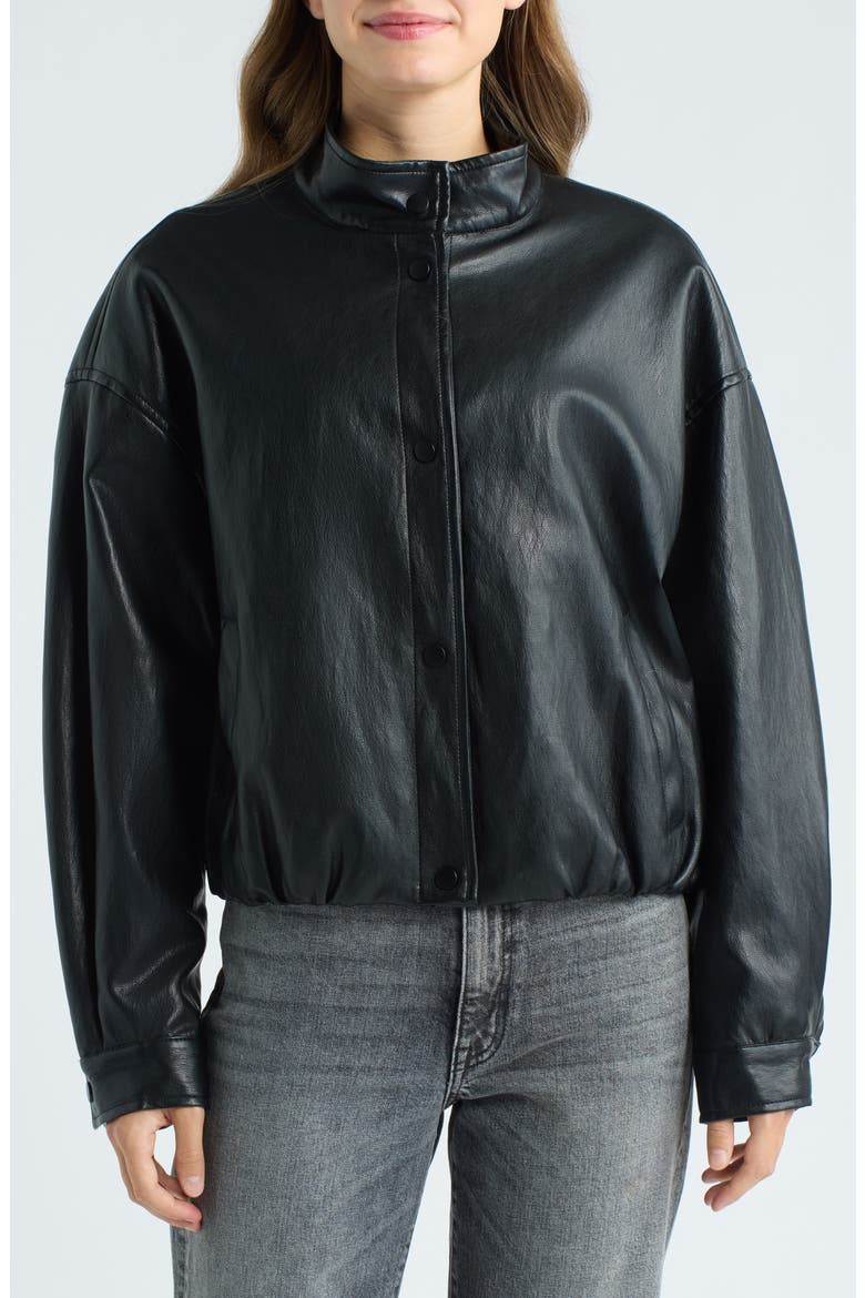 Rachel Faux Leather Jacket, Alternate, color, BLACK