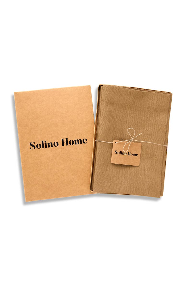 Solino Home Linen Dinner Napkins - Diana, 20" x 20" Inch, Alternate, color, Tobacco Brown