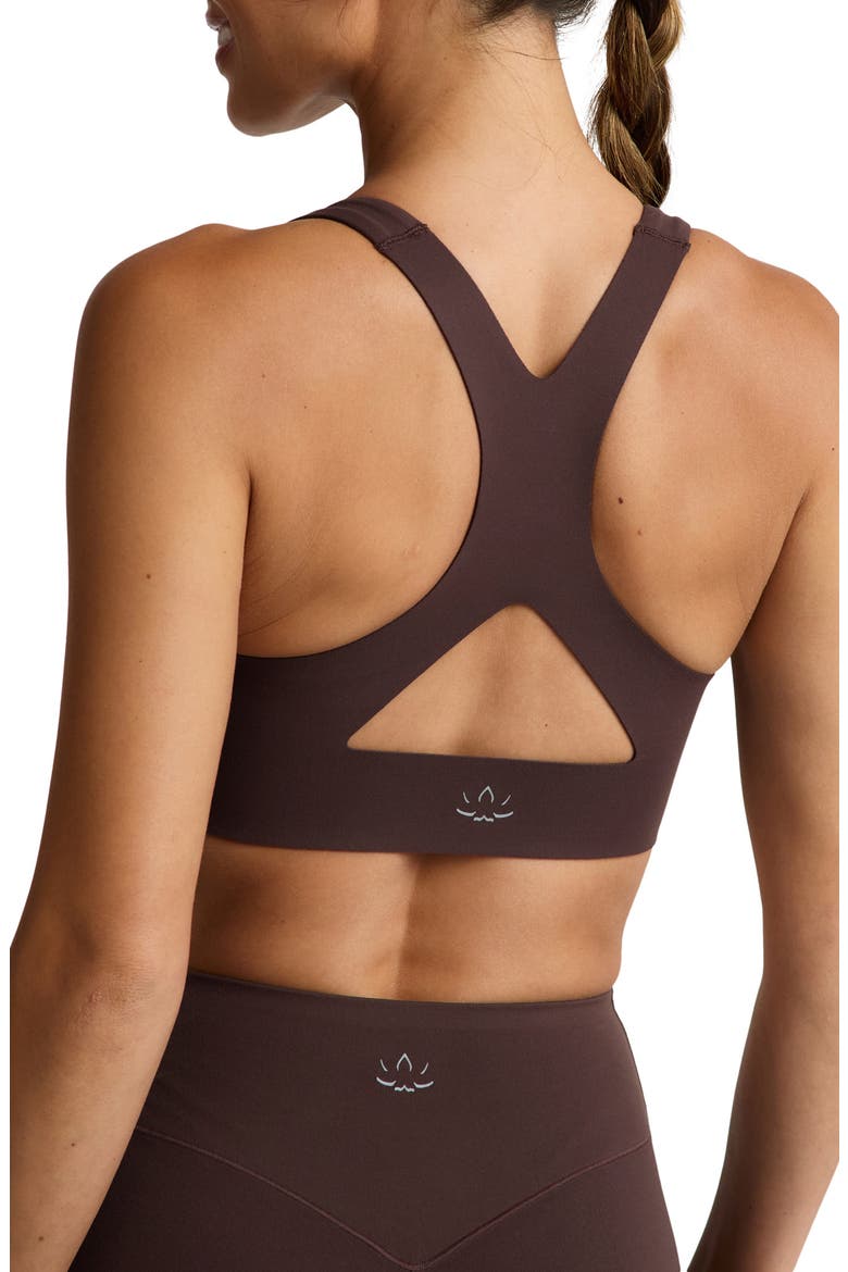 In the Zone Scoop Neck Sports Bra, Alternate, color, COCOA PLUM