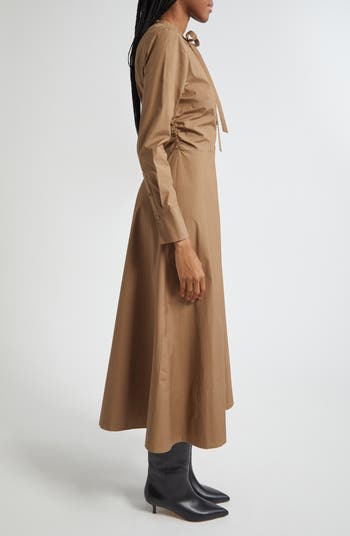 Honora Long Sleeve Stretch Cotton Shirtdress
