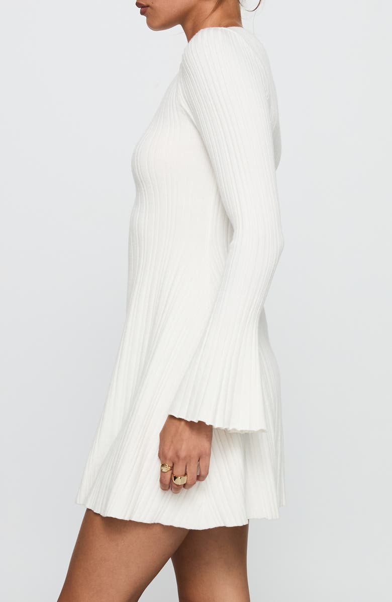 Princess Polly Terraces Long Sleeve Minidress, Alternate, color, White