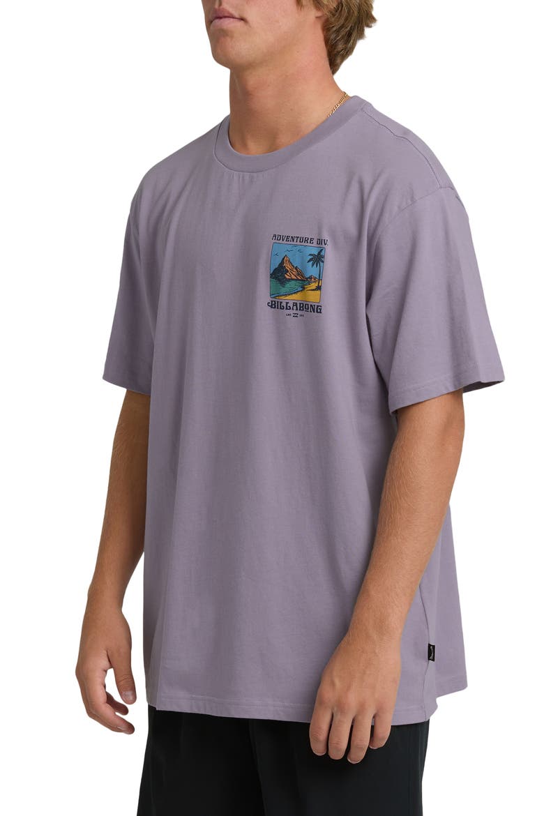 Post Cards A/Div Graphic T-Shirt, Alternate, color, PURPLE ASH