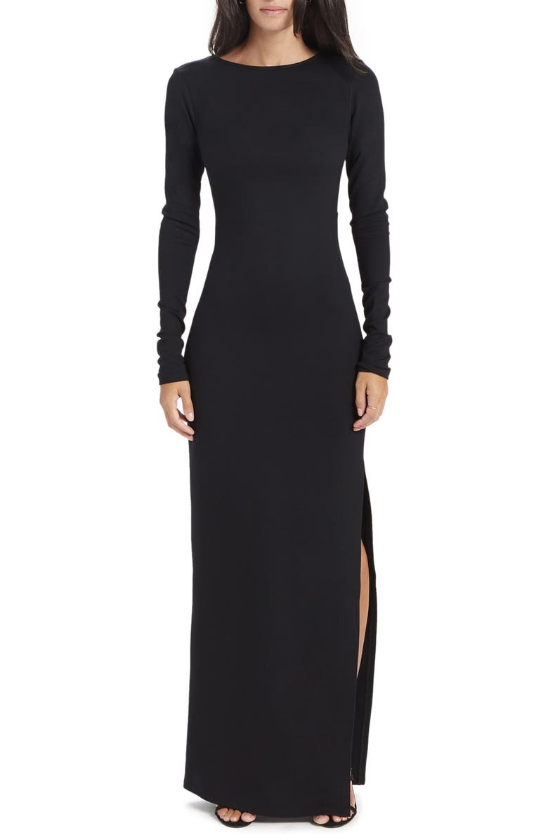 Marcella Roxanne Long Sleeve Ponte Gown, Main, color, 