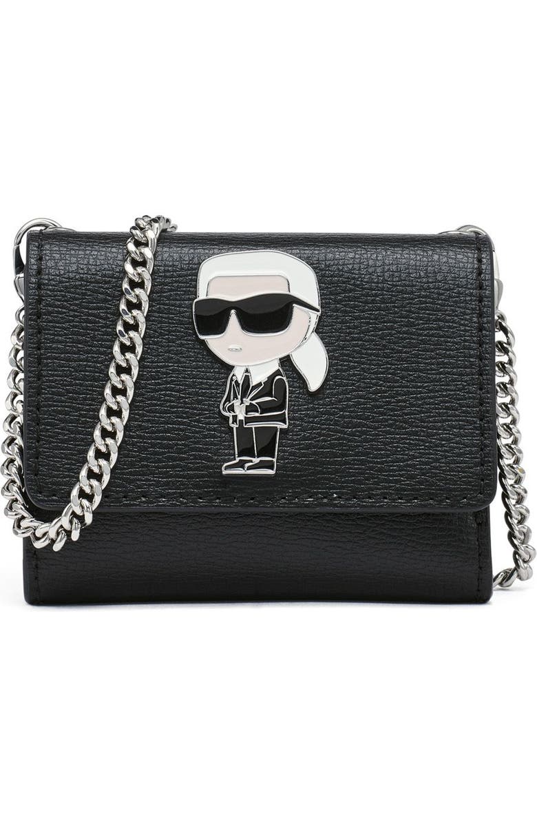 KARL LAGERFELD PARIS Wallet On Chain, Main, color, Black/Black Multi
