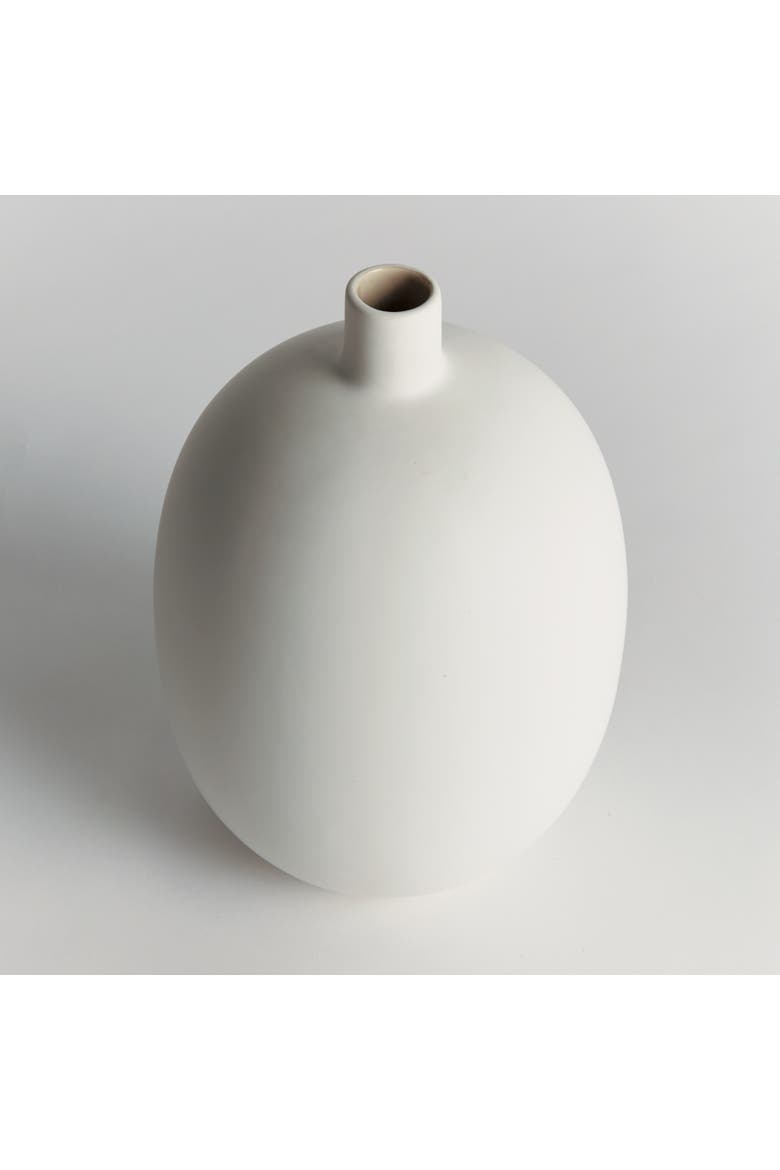 Barclay Butera Sandbar Vase Small - White/Taupe Stoneware, Alternate, color, White