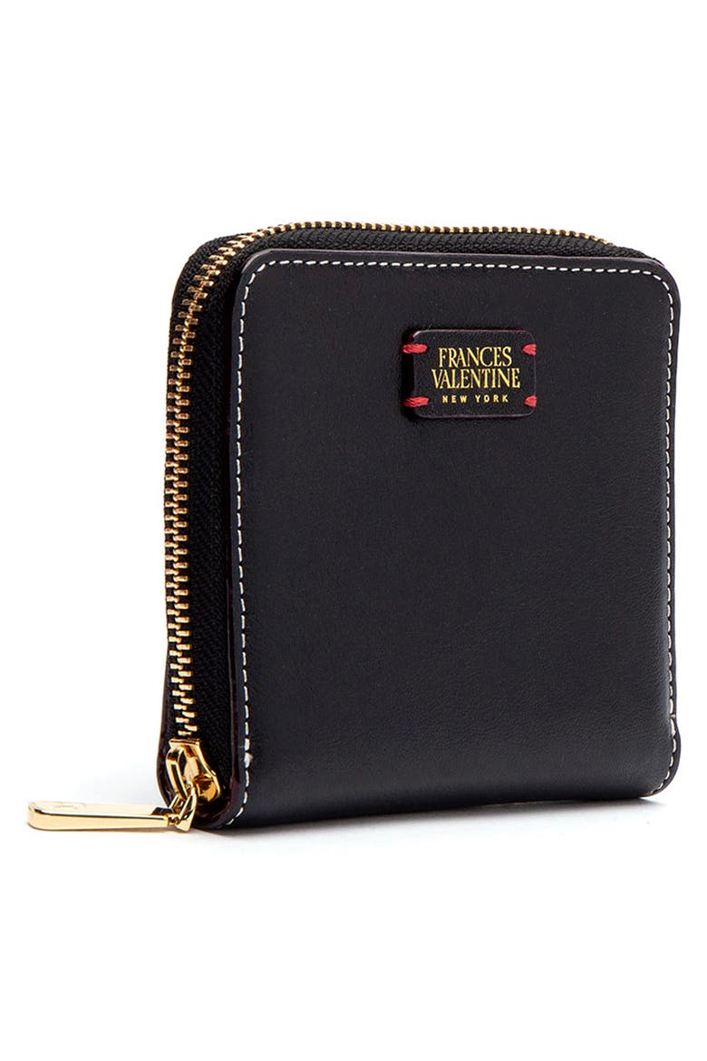 Roosevelt Small Calfskin Leather Wallet, Alternate, color, BLACK/ OYSTER