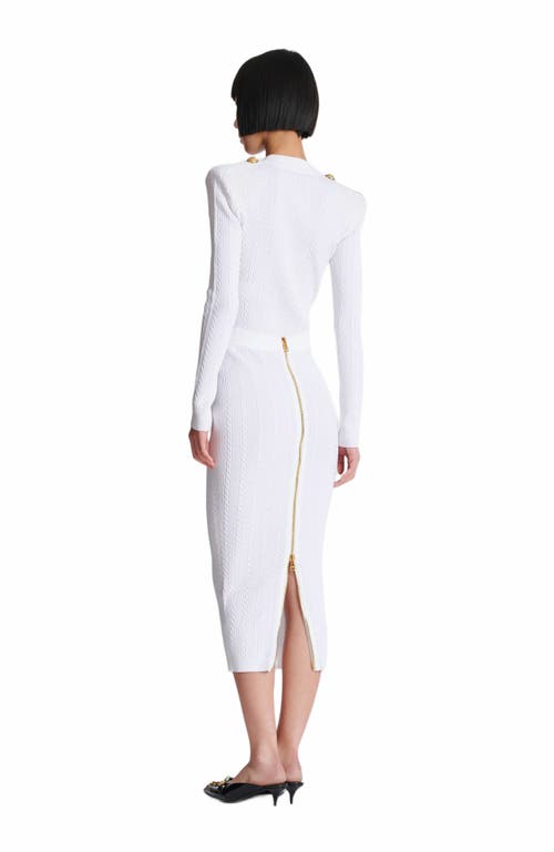 BALMAIN BALMAIN CABLE-KNIT MIDI SKIRT