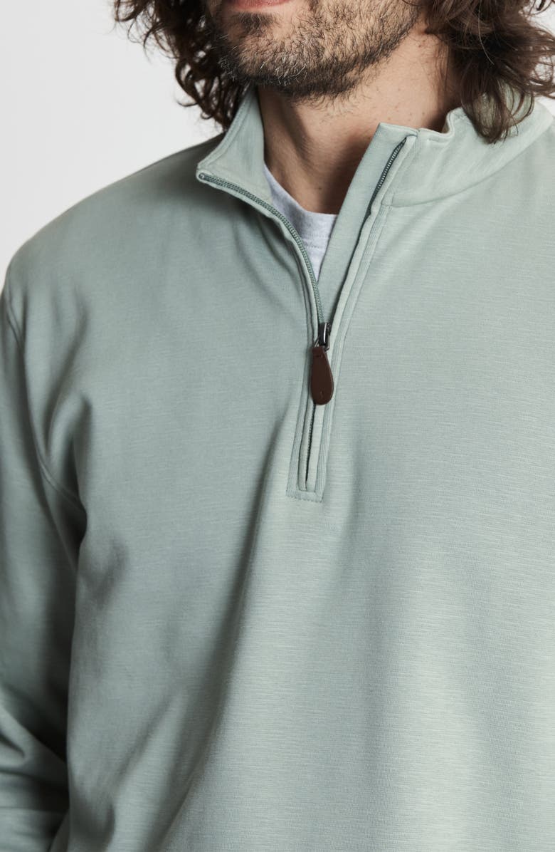 JACHS Stretch Slub Cotton Quarter Zip Pullover, Alternate, color, Green