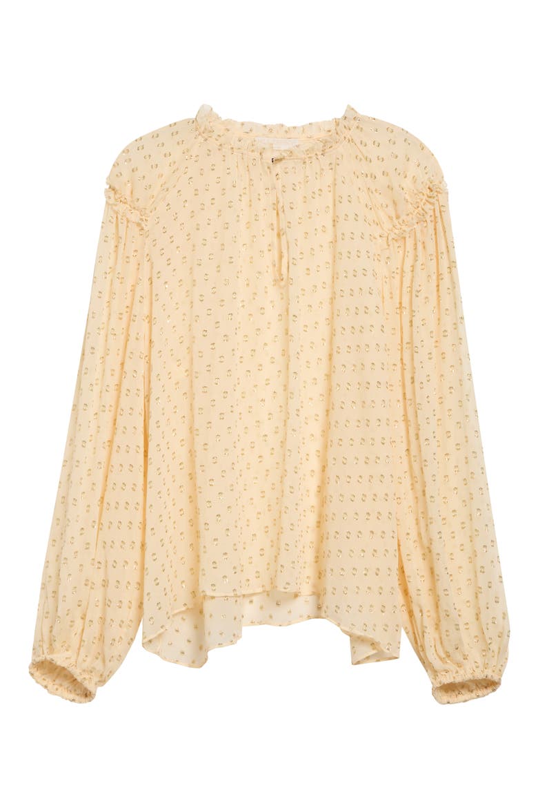 Elspen Long Sleeve Silk Blouse, Main, color, PEARL