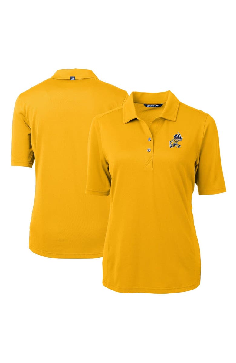 Cutter & Buck Women's Cutter & Buck Gold ETSU Buccaneers Vault DryTec Virtue Eco Pique Recycled Polo, Main, color,