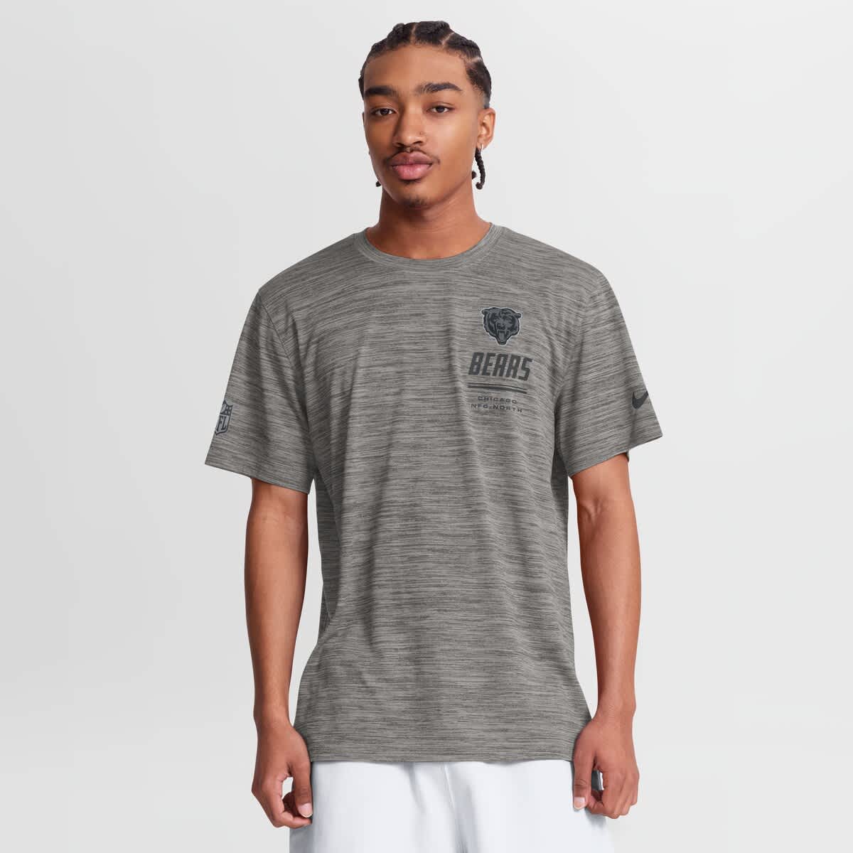 Men's Nike Gray Chicago Bears Sideline Double Covered Dri-FIT Velocity T-Shirt