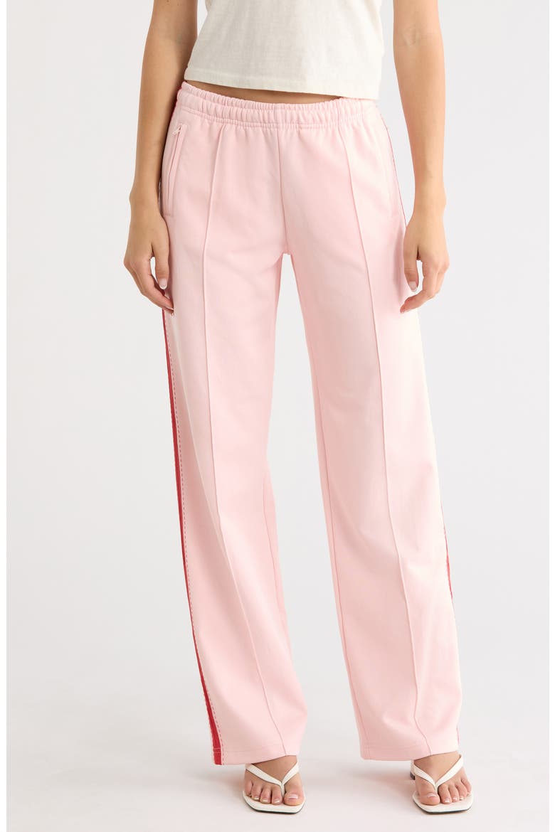 Sunland Zip Pocket Track Pants, Main, color, PINK SALT WITH RED