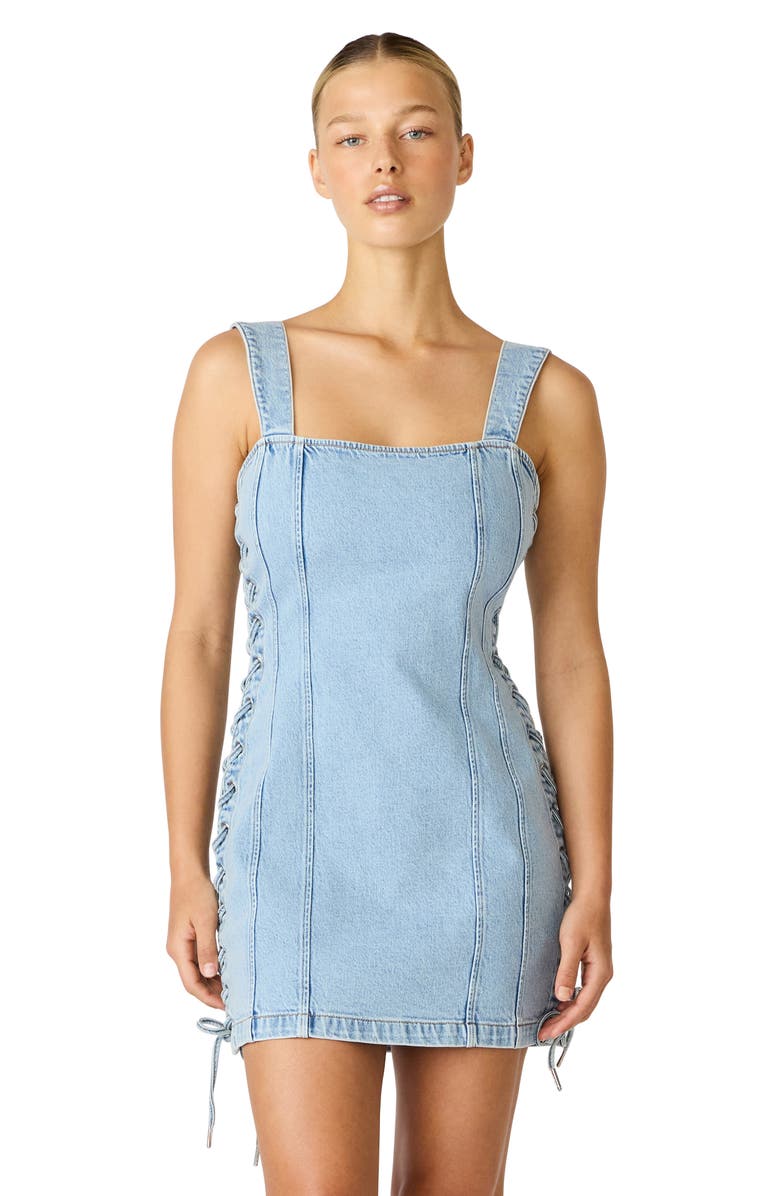 Steve Madden Gianka Denim Minidress, Alternate, color, Hazey Blue