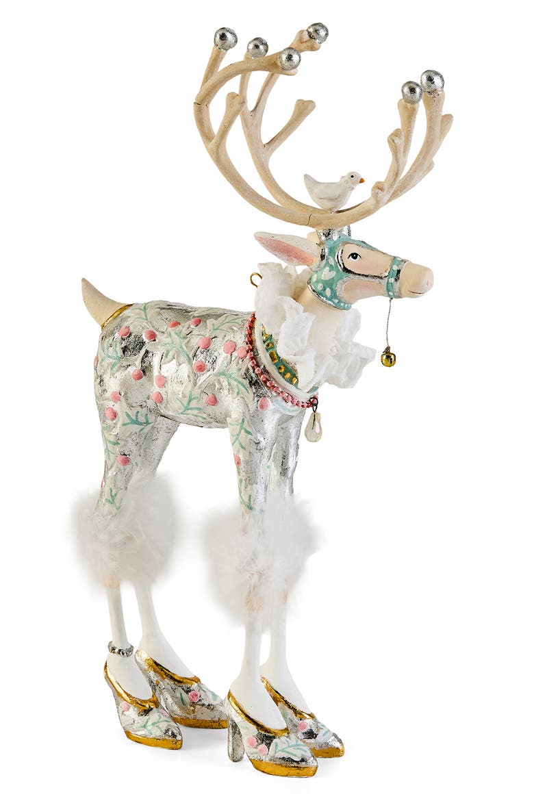 Patience Brewster Moonbeam Vixen Reindeer Decoration, Main, color, SILVER