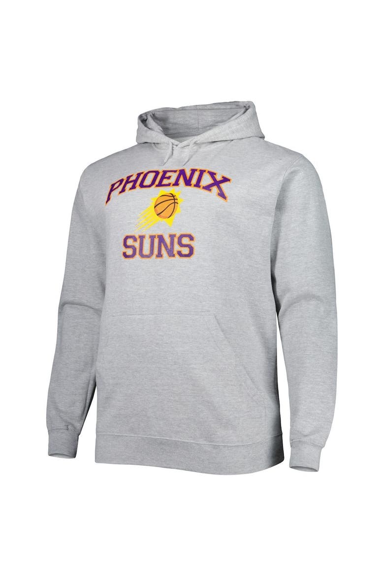 Men's Black Phoenix Suns Big & Tall Heart & Soul Pullover Hoodie, Alternate, color, Heather Gray
