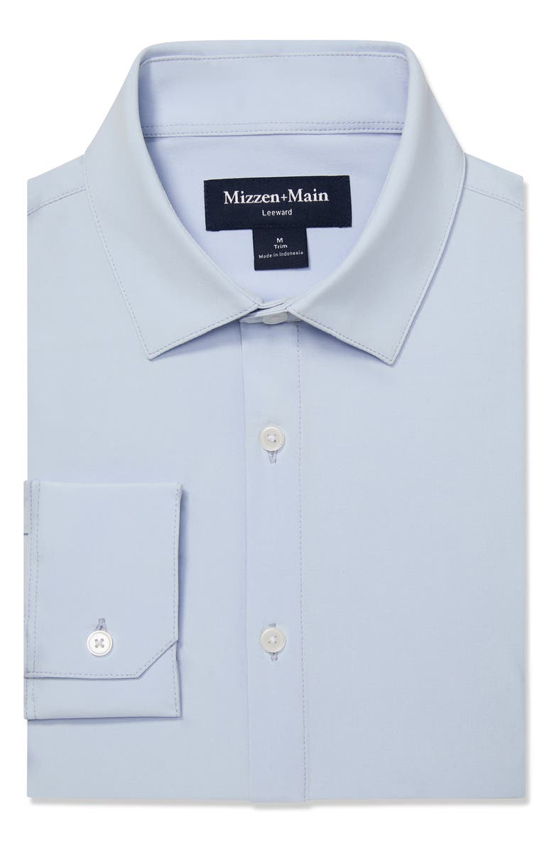 Mizzen+Main Leeward Trim Fit Solid Button-Up Shirt, Alternate, color, Light Blue Solid